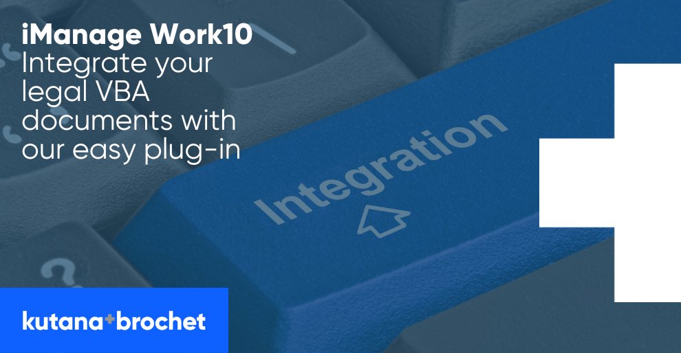 Explore the effortless integration of iManage Work10 and Brochet's Work10 plug-in, enabling smooth communication between your existing VBA templates and iManage.

Read more below.

bit.ly/3TZ1lb8 

#electronicsignaturest #legaltech