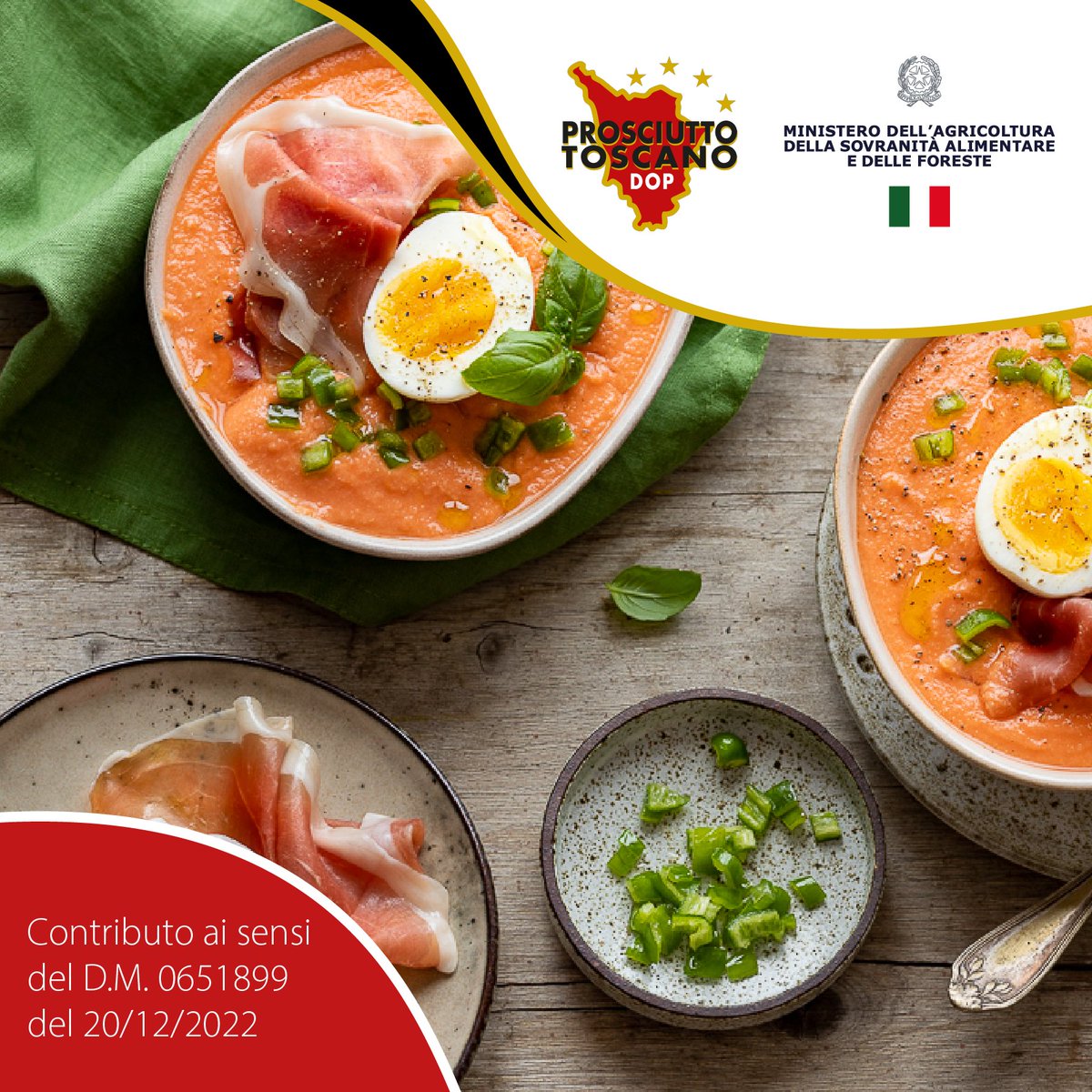 Il #salmorejo è fresco e gustoso e facile da preparare.
Vuoi preparare questa zuppa fredda di #pane, #pomodoro #uovo e #prosciuttotoscanodop?
Scopri qui la ricetta&gt; prosciuttotoscano.com/2023/07/31/sal…