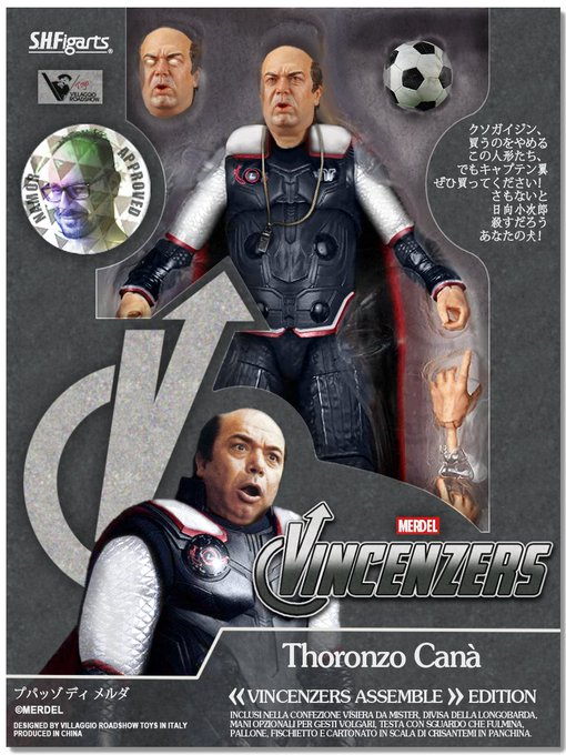 AlanGuerzoni's tweet photo. @Artlandis @SimVer9 @afspagnuolo @TanaPapiNerd @King1Brutal @CineRiccardelli @adaronmildoak @bg00101010 @Sgaragulp @VincenzoNamor85 @ReiKashino Grazie!
#Vincenzers è una linea farlocca di action figures dedicata all'amico @VincenzoNamor85. Un improbabile #meshup fra #supereroi moderni e #commedia italiana anni 70/80
E' un fine lavoro gratuito di #photoshop e mi fa fare tante risate!
Qui altri esempi.. https://t.co/9UPBYfQ1fi