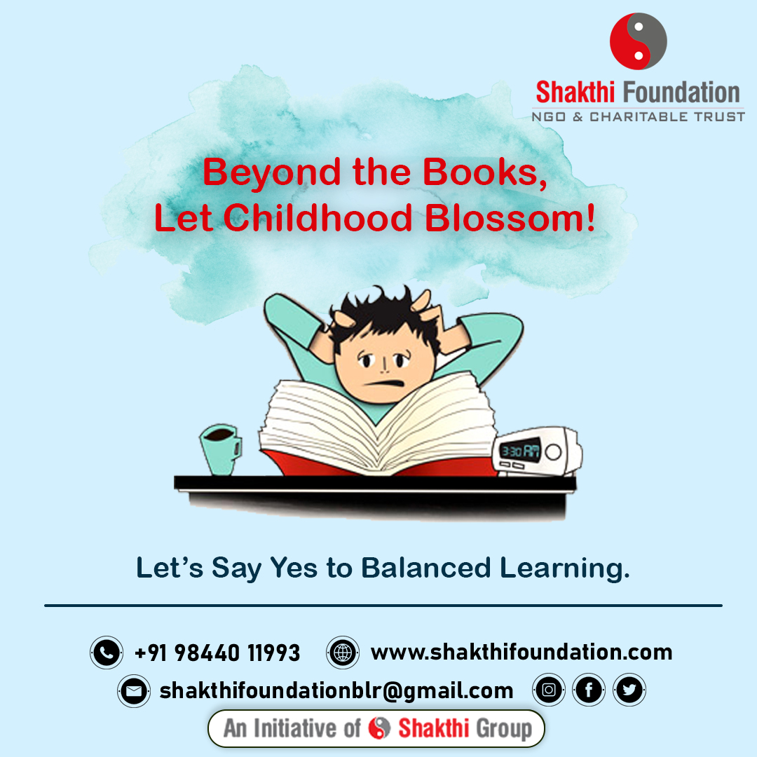 💼🌟 Beyond the books, let childhood blossom! Let's say yes to balanced learning.🚀💼 At Shakthi Foundation, we believe in nurturing well-rounded individuals.
#ShakthiFoundation #BalancedLearning #HolisticDevelopment #WellRoundedIndividuals #ChildhoodBlossom #NurturingPotential