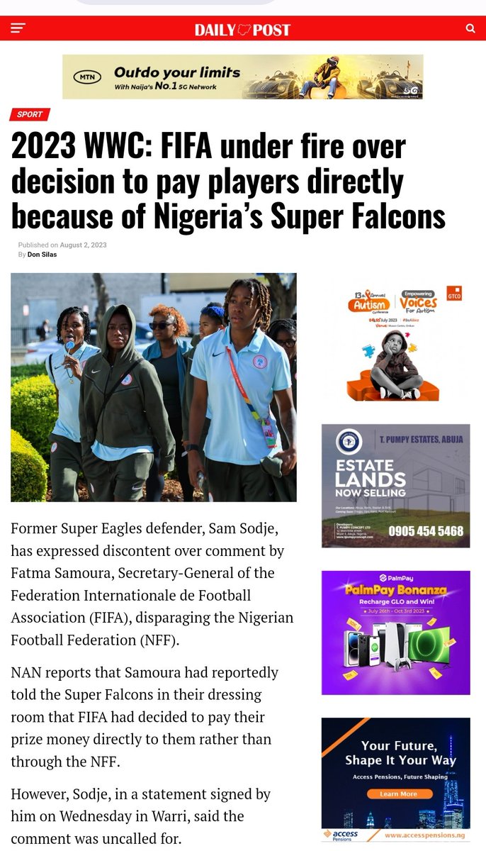 odemya_manfred's tweet photo. What rubbish is *Sodje* saying?🤨What do you expect after owing these girls their bonuses in the last world cup and left them stranded in their hotel rooms. Do they think FIFA is foolish.
But this wan wey FiFA don dey talk about prize money 💰💰 to us before Finals 😉😉😉 https://t.co/YNHw3Sp7qG