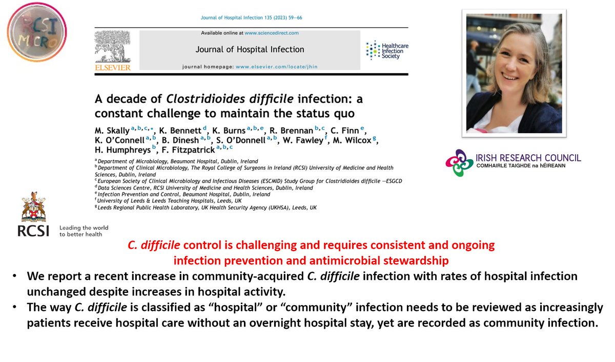Our very own IRC funded PhD candidate Mairead Skally <a href="/maireadskally/">mairead skally</a> <a href="/RCSI_Micro/">RCSI Clinical Microbiology</a> recently reported increasing community acquired CDI over the last decade and calls for a review of definitions. We need to know what we are counting <a href="/iscm_micro/">Irish Society of Clinical Microbiologists</a> <a href="/FfitzP/">Prof. Fidelma Fitzpatrick</a> <a href="/dfeatamr/">Karen Burns</a> <a href="/IrishResearch/">We are now Research Ireland</a>