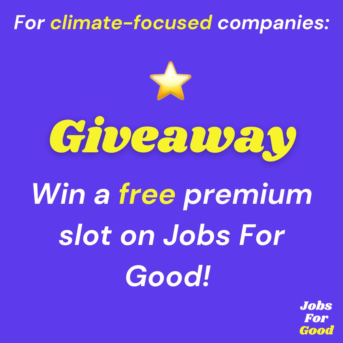 FindJobsForGood's tweet photo. Fighting climate change? Making the world a little bit greener?
βοΈWin a FREE job posting!
π To enter simply, like and comment on this post with a link to your open role!
#jobsforgood #ClimateActionNow https://t.co/0VT68ToBdd