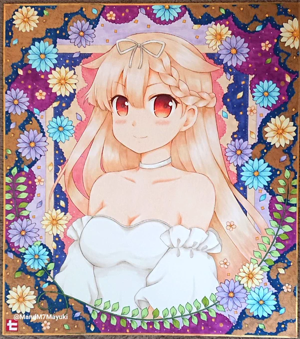 ご依頼で大きい色紙に夕立ちゃんを 描かせていただきました ありがとうございました(*^▽^*)  #艦これ #夕立