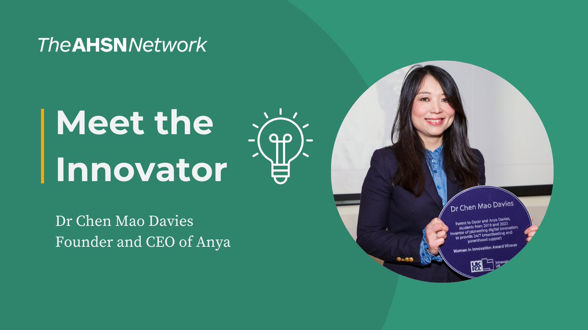 Health Innovation Network (@healthinnovnet) on Twitter photo To mark #WorldBreastfeedingAwarenessWeek2023, we re-visit our recent Meet the Innovator interview with Dr Chen Mao Davies, Founder & CEO of <a href="/AnyaLatchAid/">Anya by LatchAid</a>, an award-winning pregnancy, parenting & breastfeeding support app: ahsnnetwork.com/blogs/meet-theβ¦
#WBW2023 #WABA #Innovation To mark #WorldBreastfeedingAwarenessWeek2023, we re-visit our recent Meet the Innovator interview with Dr Chen Mao Davies, Founder & CEO of <a href="/AnyaLatchAid/">Anya by LatchAid</a>, an award-winning pregnancy, parenting & breastfeeding support app: ahsnnetwork.com/blogs/meet-theβ¦
#WBW2023 #WABA #Innovation