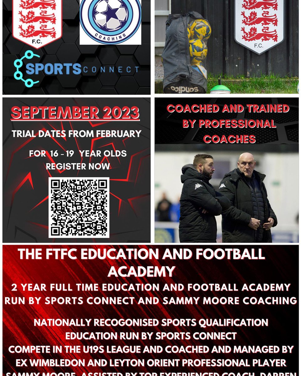 Our new post 16 Football Academy working in partnership with education sports specialist <a href="/sportsconnectUK/">Sports Connect UK</a> starts in September - we still have a few spaces left, for more information and to register please click the link  buff.ly/3kQQfYm