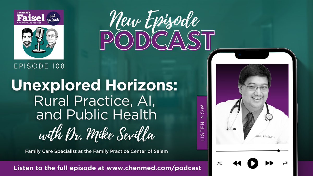 🤖 Discover the power of AI & social media in this new episode of #FaiselAndFriends with @DrFaiselSyed & @DrDanMcCarter featuring special guest speaker @drmikesevilla from the Family Practice Center of Salem. ⬇️ ow.ly/aPh250PreCb #TransformativePrimaryCare