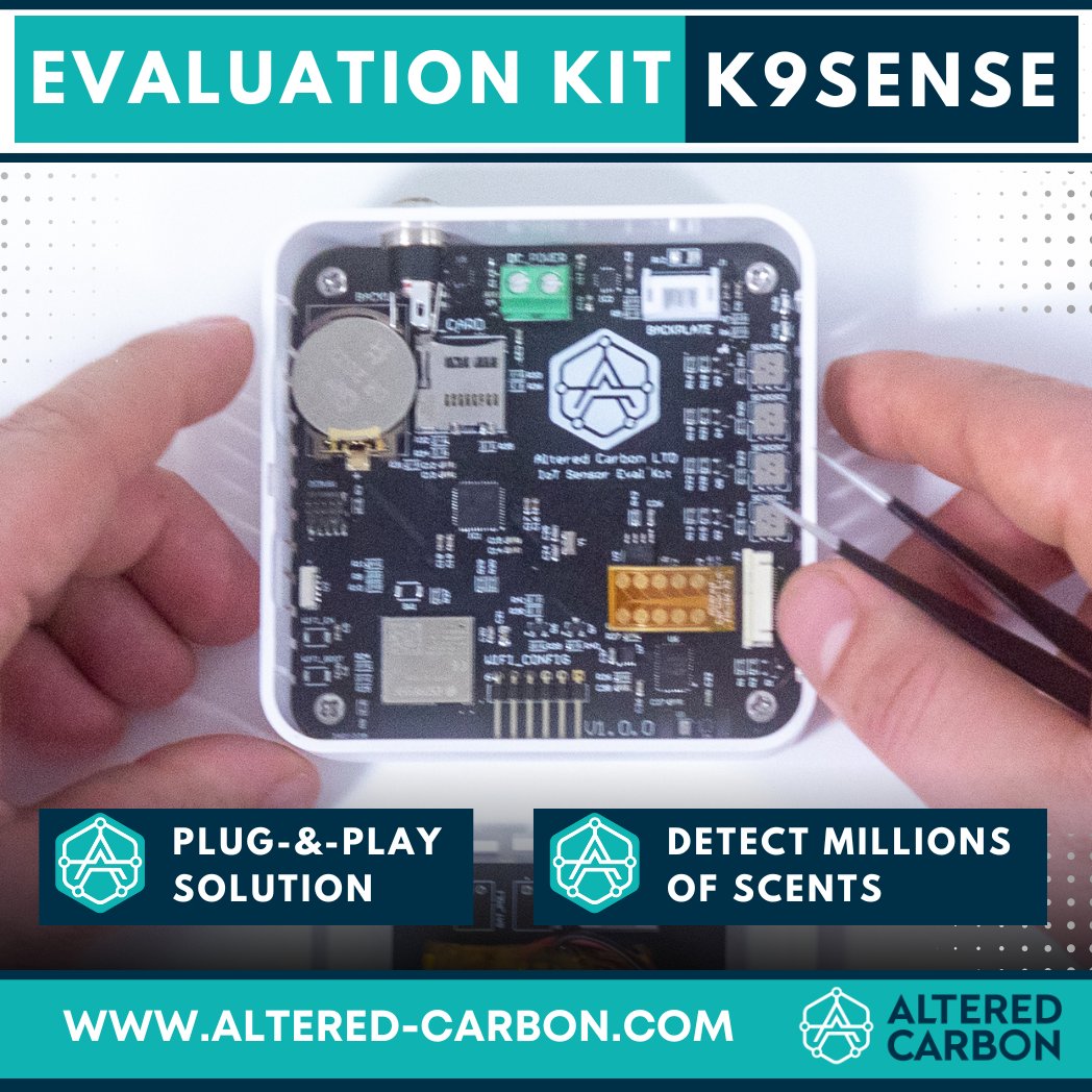 Looking to harness the power of scent data? 💻Why not experience the Altered Carbon K9Sense Evaluation Kit - the simple way to gather scent data. Easily detect millions of scent combinations with our hassle-free plug-&amp;-play tool. Embrace the power of scent detection!👍#ACsensors
