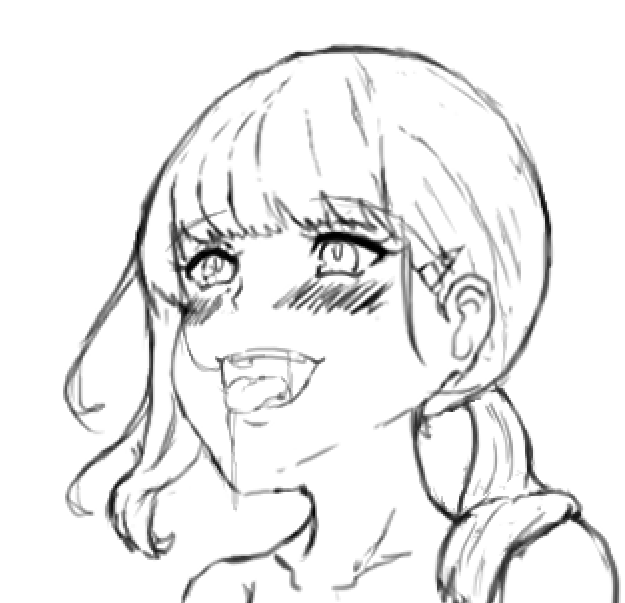 艦娘えっち絵 早潮のラフ  変わる可能性もありますがなかなかいい表情描けてるんじゃない?
