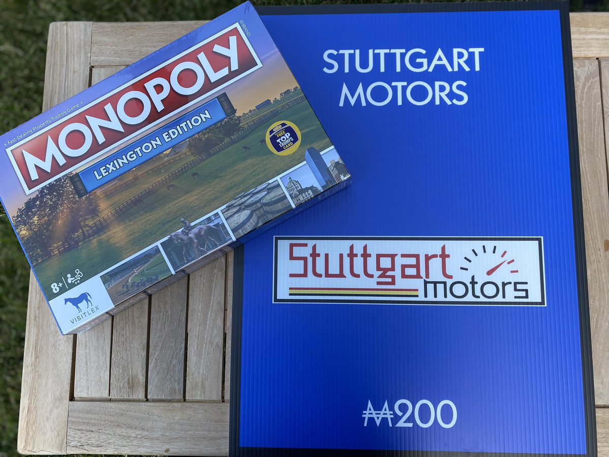 KyStuttgart's tweet photo. Pass Stuttgart Motors, collect $200 Monopoly Bucks!  Lexington Monopoly Boards are now available at both Stuttgart Motors locations!! 

#stuttgartmotors #stuttgart #shoplocalky #kentuckyproud #supportlocal #supportsmallbusiness #localbusiness #smallbusiness #lexingtonmonopoly https://t.co/hMDCVjgM8z