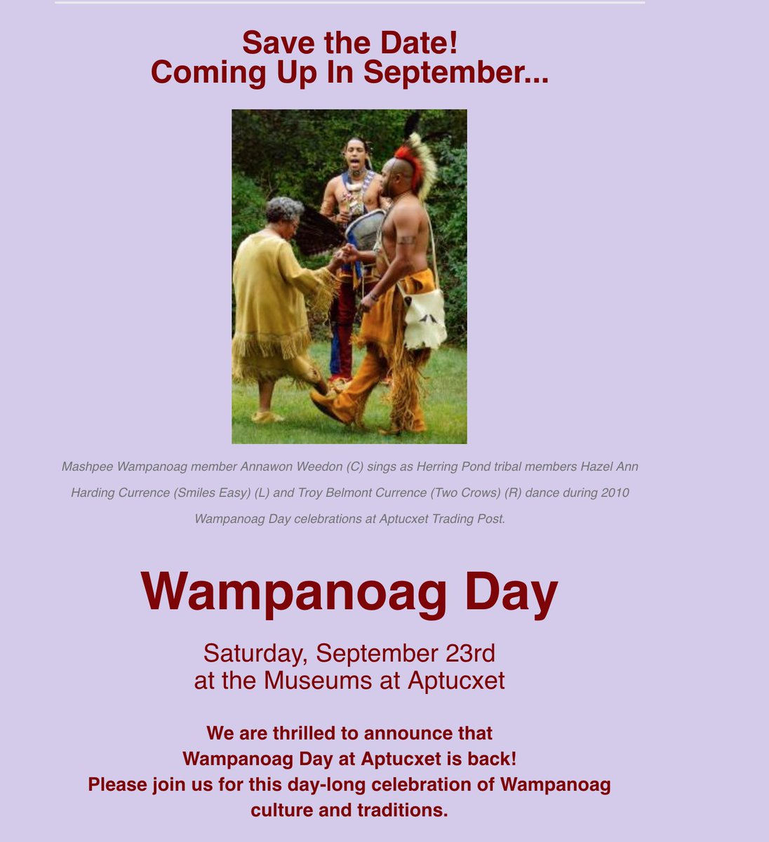 Start reserving your calendar dates for September now
