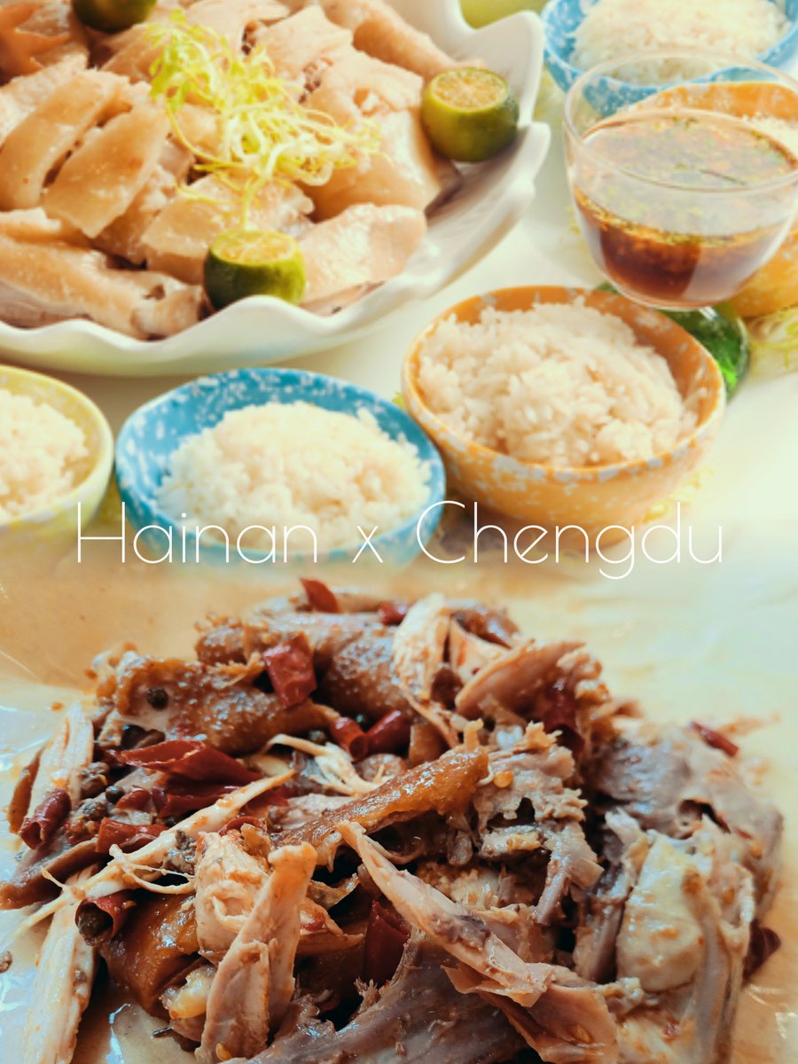 HiHainan's tweet photo. #Qingbuliang and Bingfen, Zhazha and Grilled Sweet Potato Pasta, and #HainanChickenRice and spiced chicken. Two sets of different flavors join together to display the splendid cultural and culinary heritage of two very different places. #HainanMeetsChengdu #大运会 https://t.co/FoLfQHaxoo