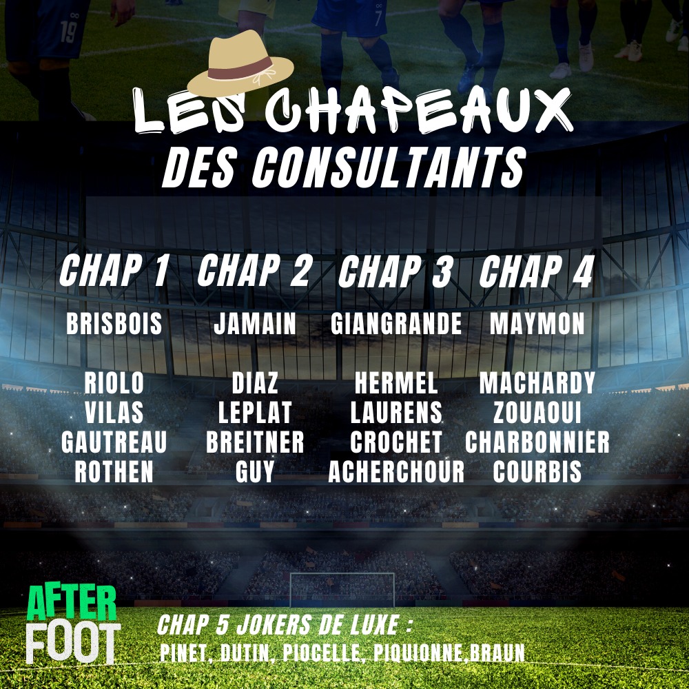 Salut l'@afterRMC ! 
Avec des potes, on a ENFIN fait les chapeaux des consultants de l'After !
On en parle bientôt pendant l'émission ? 🎙

<a href="/gilbertbrisbois/">Gilbert Brisbois</a> <a href="/DanielRiolo/">Daniel Riolo</a>