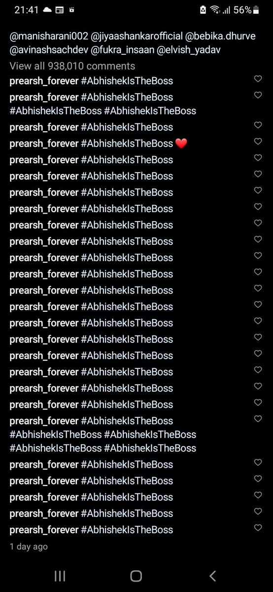 Prearsh_Forever's tweet photo. Instagram, Twitter har Jajah spam kardo guys 
#AbhishekIsTheBoss https://t.co/1MFnrNhftP