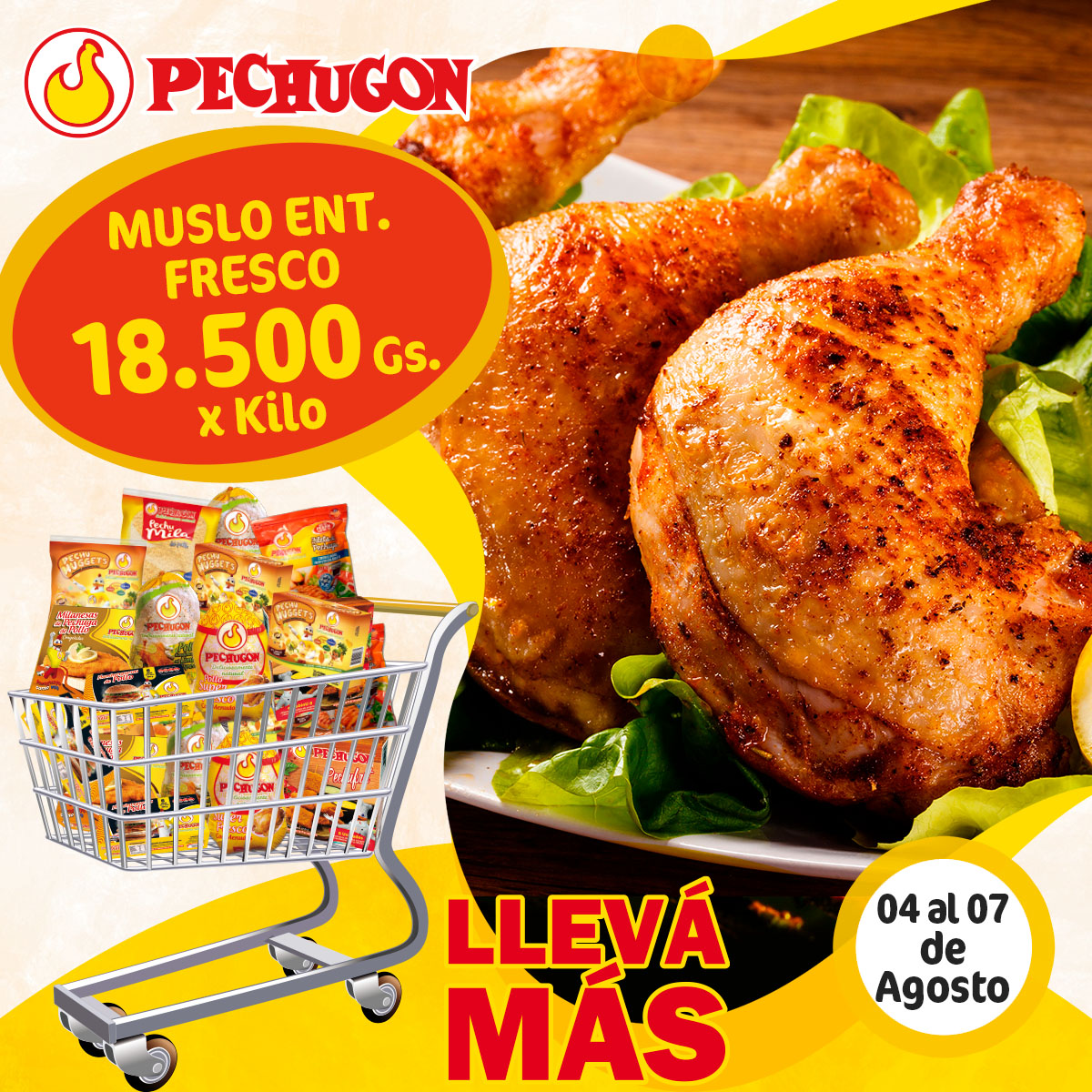PechugonPy's tweet photo. Estas #ofertas las podes encontrar en la sección de congelados de los #supermercados y puntos de venta del país, también en la sección de frescos hasta el lunes 07 de agosto.
.
#Pechugon #pechugonpy
#Pollo #Economico #Rendidor
#DeliciosamenteNatural
#ATodosLesGusta https://t.co/XXacnKsKoy