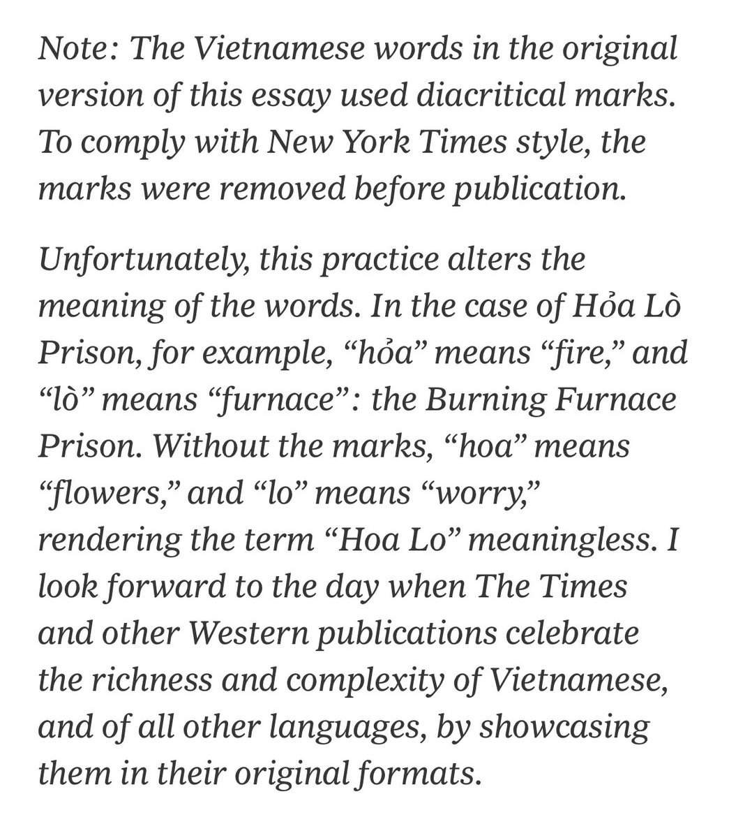This note at the end of <a href="/nguyen_p_quemai/">Dr. Nguyễn Phan Quế Mai</a>’s essay in the NYT is theeeee most badass queen shit, I LOVE HER