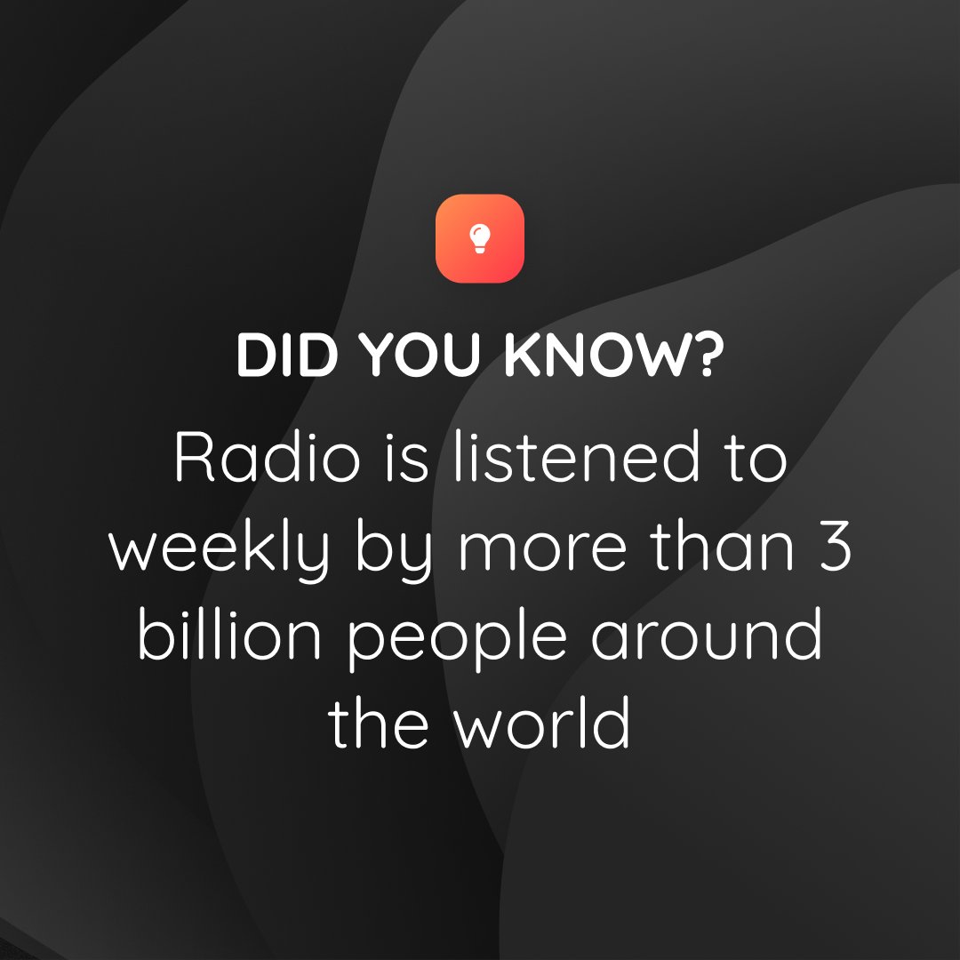 Did you know that every week, more than 3 billion people around the world listen to radio? 🌐 ** SOURCE: Radio: Revenue, reach, and resilience ; Deloitte **