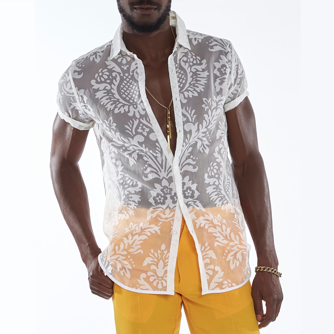 RhowanJames's tweet photo. The Monet is a sheer shirt with a floral pattern that adds romantic elegance to any outfit. 
This white floral shirt makes a provocative statement in any scene. NEW COLLECTION. 
Now Available!!
#RhowanJames #NewCollection #SS23 #Menswear #Athleisurewear #Fitnesswear
#Cannes🇨🇵 https://t.co/YEoPOLsTIp