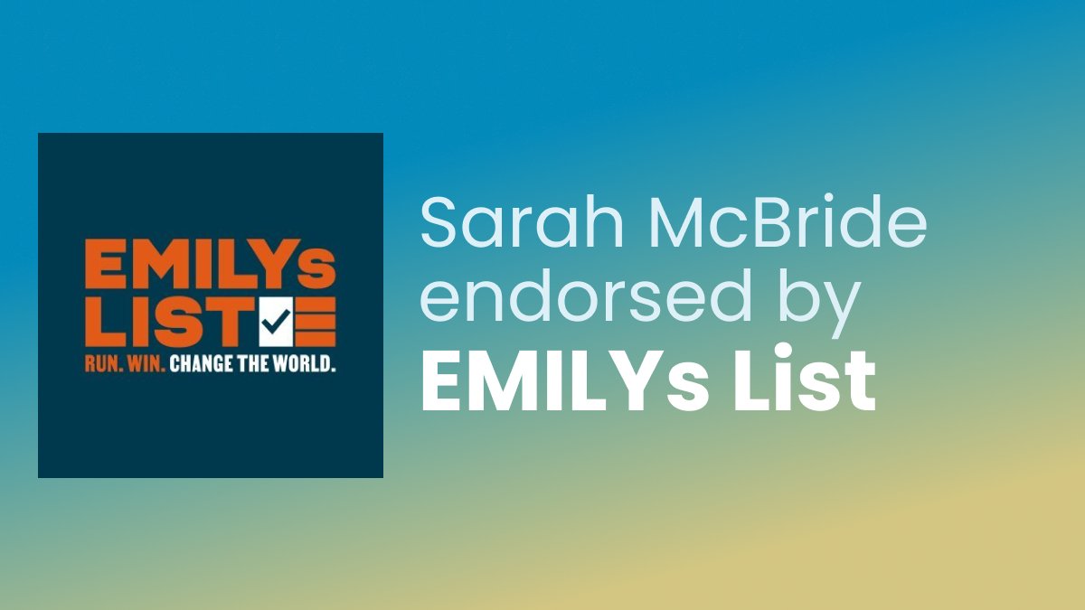 SarahEMcBride's tweet photo. So proud that @emilyslist has endorsed our campaign!

It has never been more important to have pro-choice women at the table working to protect the rights of women and families. If you're all-in to win this race, we need your help: https://t.co/T9GMkiqFBv https://t.co/N1SRS34COF