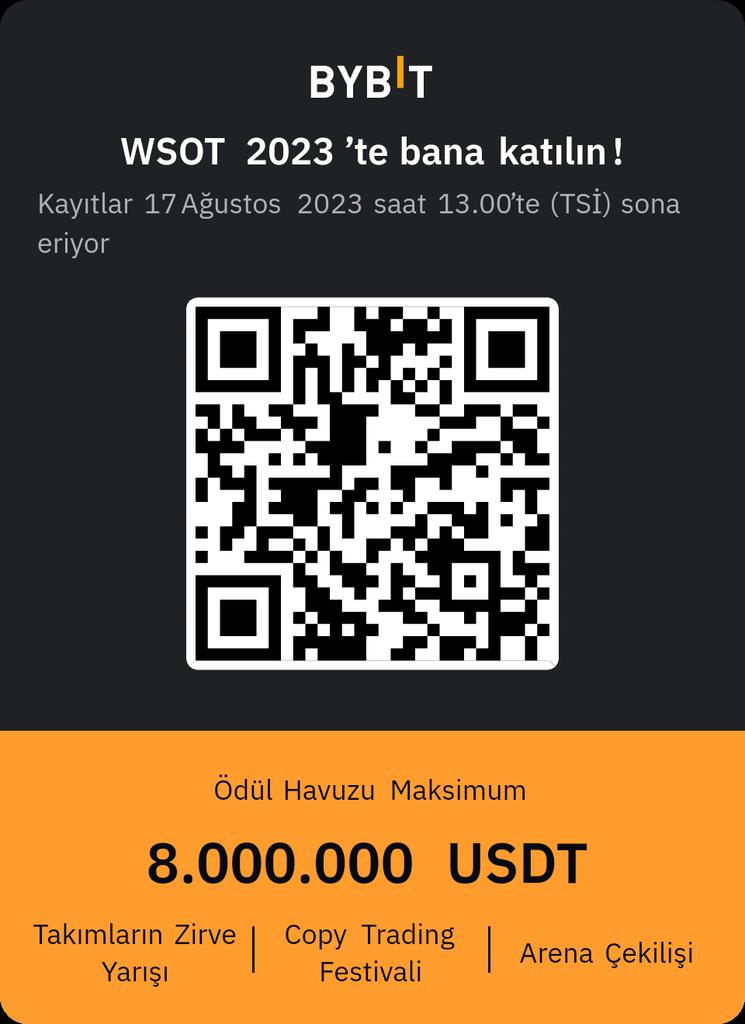 WSOT 2023’te bana katılın! bybit.com/tr-TR/wsot2023…
bybit.com/tr-TR/wsot2023…