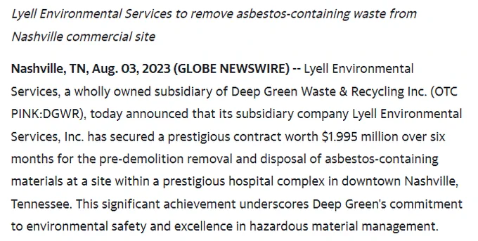 DEEP GREEN Waste & Recycling, Inc. tweet media