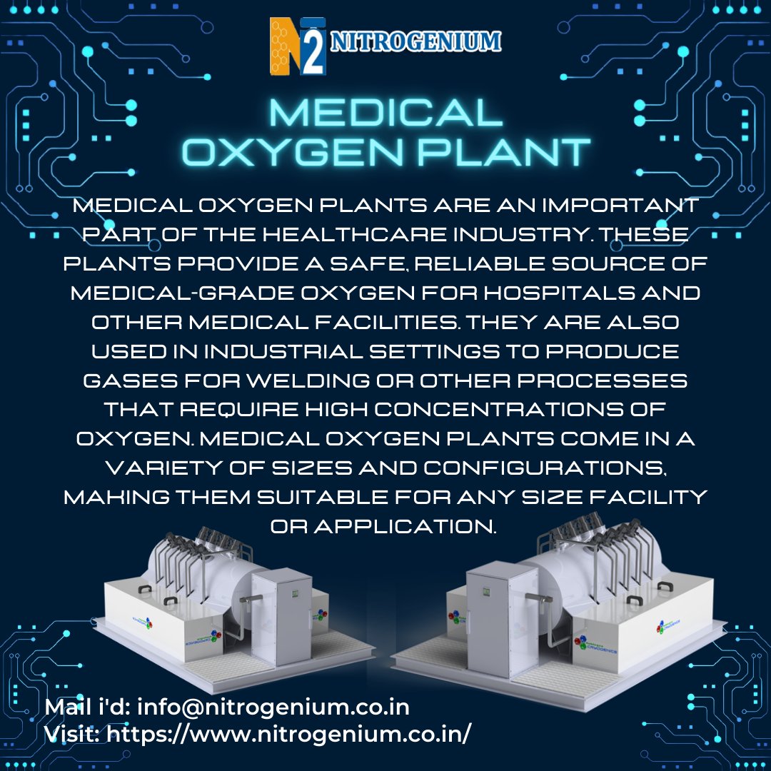 💨 Breathe Easy with Medical Oxygen Plant! 💨 Looking for a reliable source of life-saving Medical Oxygen? Look no further! 🏥 Introducing Nitrogenium's cutting-edge Medical Oxygen Plant – your ultimate solution! 🌐 nitrogenium.co.in/medical-oxygen… 🚀 #MedicalOxygen #OxygenPlant
