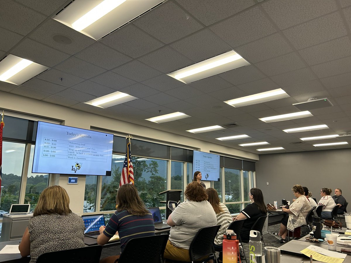 Welcome back!! Our faculty and staff started back today to plan how to do what’s best for our students, families, school, and community. Big thanks to community partner Covenant Logistics for letting us use the RH Lovin room for our PD.