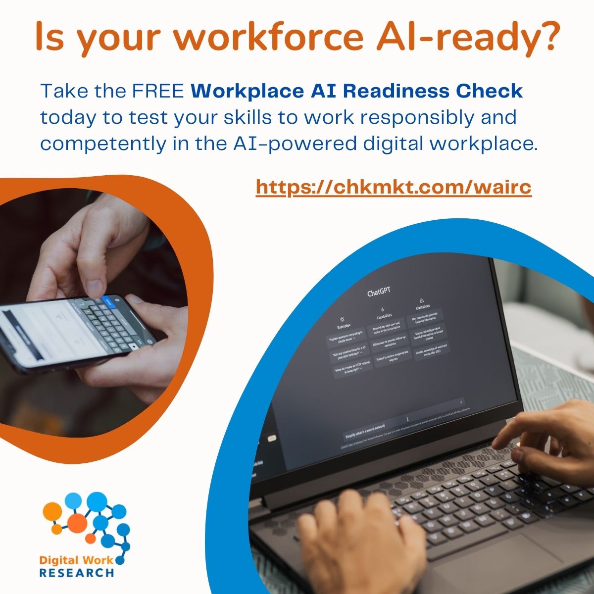 Are you ready to make the most of the increasingly AI-powered digital workplace? Discover where you stand compared to your peers in DWR's WORKPLACE AI READINESS CHECK:  chkmkt.com/wairc
#ArtificialIntelligence #digitalliteracy #digitalskills #digitalworkplace