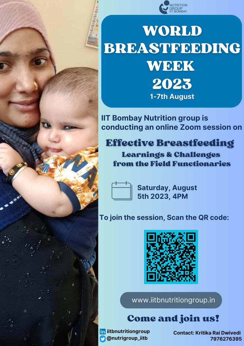 nutrigroup_iitb's tweet photo. Discovering Real Stories from the Frontlines of Breastfeeding🤱

Join us during #WorldBreastfeedingWeek 2023 for a session on "Effective Breastfeeding: Learnings &amp; Challenges from Field Functionaries"

📅 Aug 5, 2023 
⏰ 4 PM 

Gain frontline wisdom for impactful policy changes! https://t.co/Oqspp1uv0X