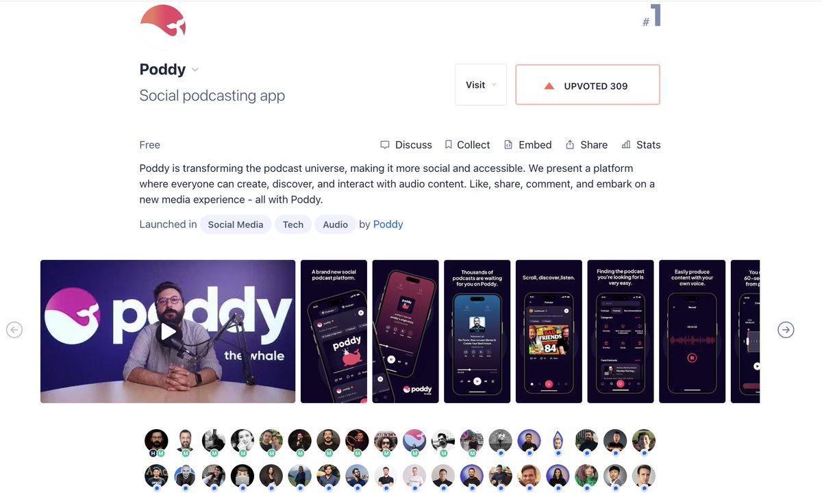 🌟Poddy is currently ranked first in the world in Product Hunt! 

We are so close to be the ''Product of the Day!'' 🚀🐳

Click the link to support us by sharing our excitement! 👉 🔗 producthunt.com/posts/poddy

<a href="/ProductHunt/">Product Hunt 😸</a> <a href="/producthunttr/">Product Hunt Turkey</a>