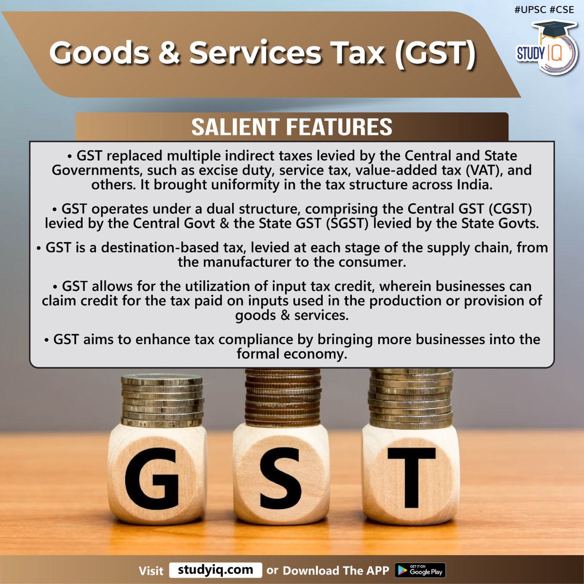 Newspoket's tweet photo. Goods & Services Tax (GST)
#goodsandservicestax #gst #india #indirecttaxsystem #indirecttaxes #vat #exciseduty #servicetax #consumer #whyinnews #nationalmarket #interstatetrade #valueaddedtax #cgst #centralgst #stategst #sgst #gstregime #centrallysponsoredschemes #css #fsdp https://t.co/ntFSpG5LpR