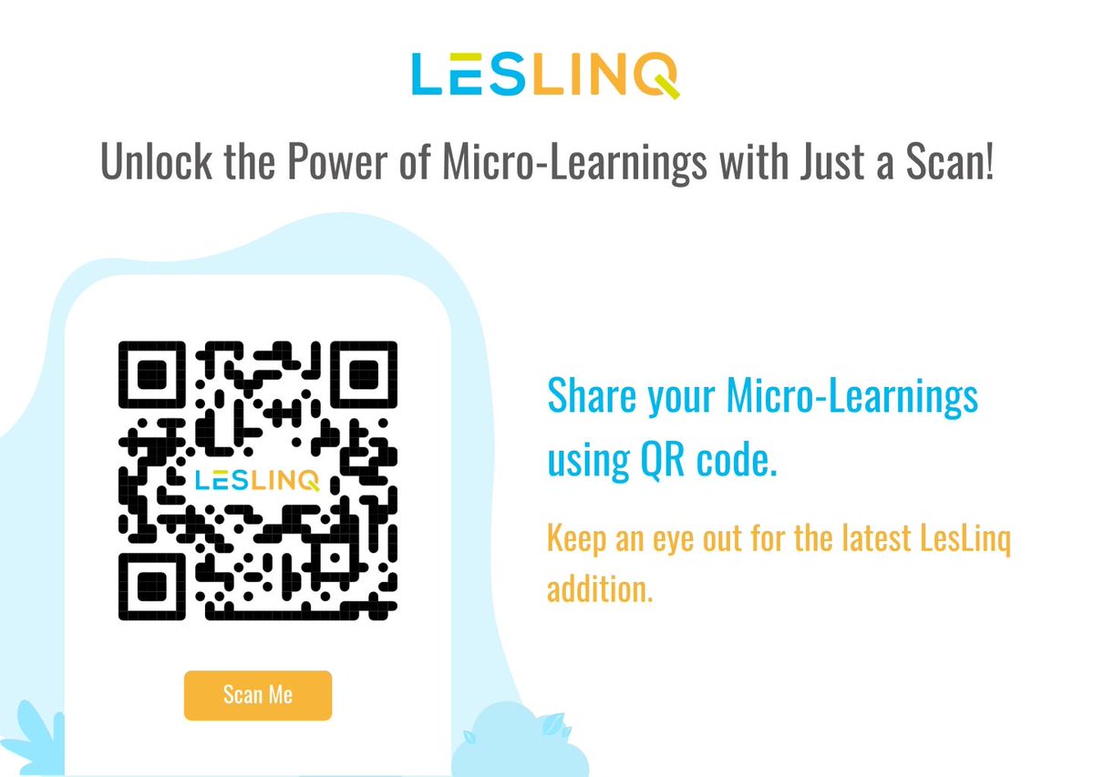 LinqLes's tweet photo. LesLinq allows you to share #microlearnings not just through SMS or email but also by using QR codes. This is incredibly practical, especially for displaying them next to devices or machines. Interested in learning more? Request a demo: https://t.co/PzJV9OkmkD
#elearning https://t.co/6cNdv9RA30