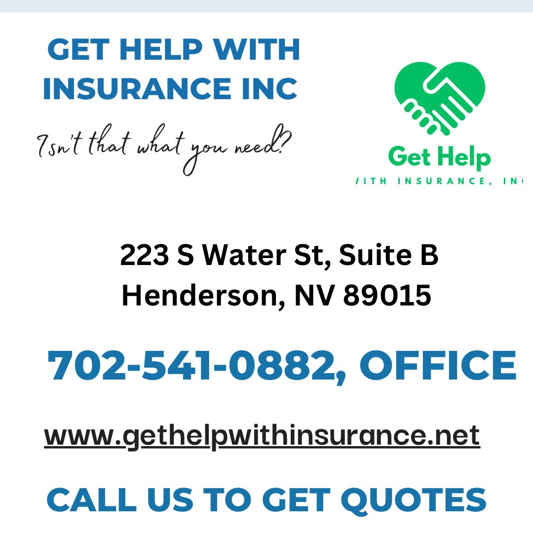 Get Help With Insurance, Inc is looking for more followers. Please follow our page especially if you are in NV @gethelpinsuranc . I’ll follow you back.