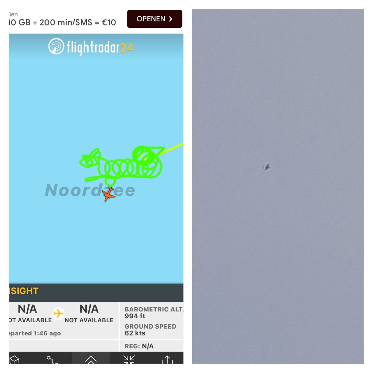 Bezoek van een drone, vanmorgen.