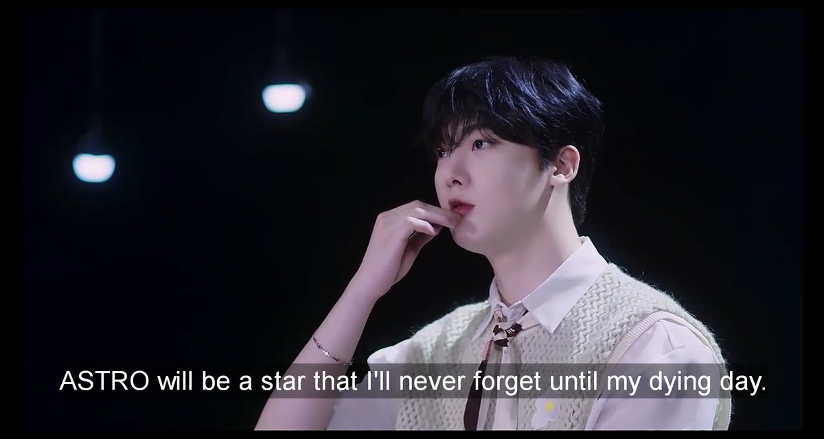 🐥: i felt like someday, when i look up at the sky.. ASTRO will be a star that i'll never forget until my dying day. *same Sanha, same 🥺