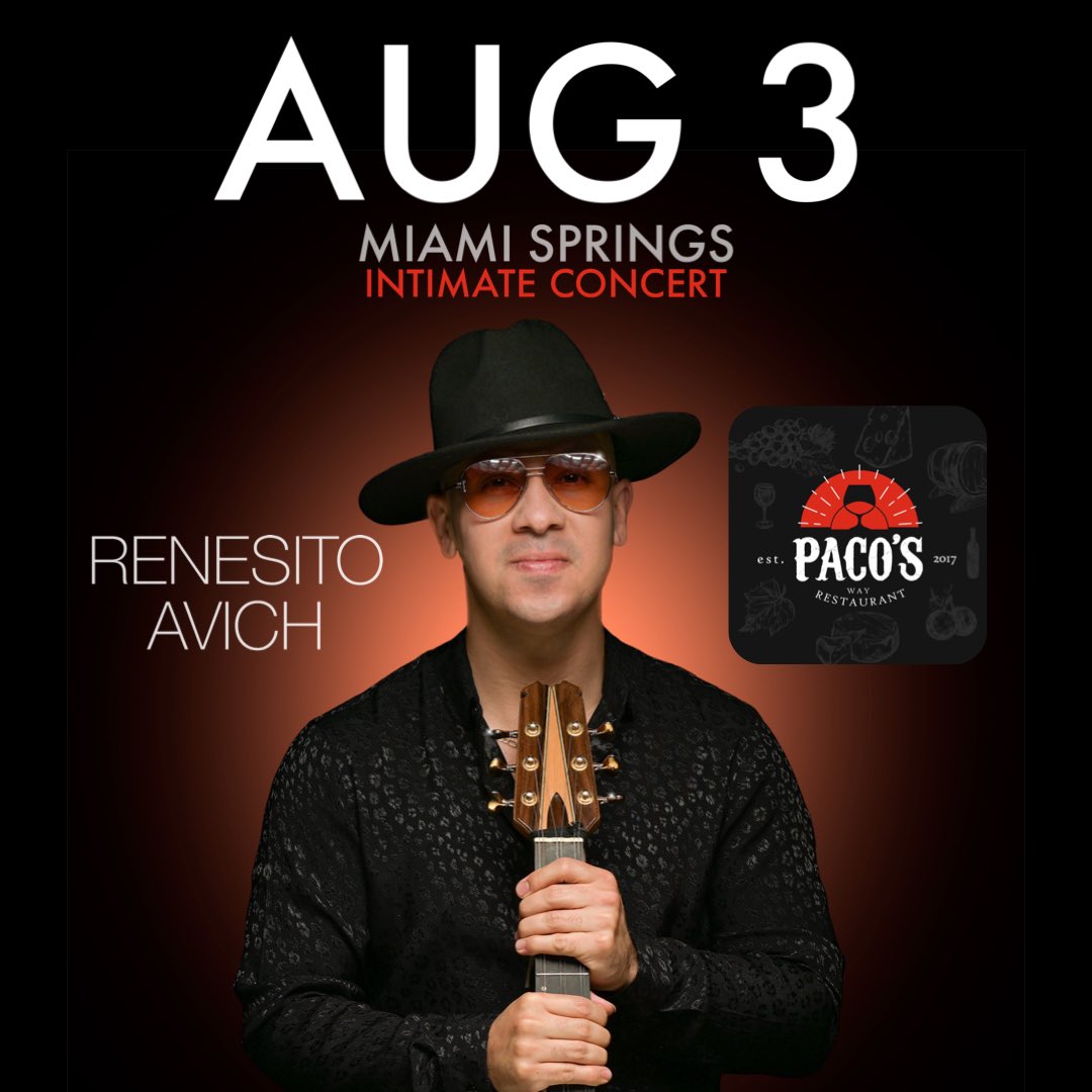 Miami 🦩! See you tonight for an Intimate Concert at Paco’s Way | Tickets: 🎟️ cubanmusicmarket.square.site/product/renesi… 🎟️.      

#miami #cuban #night #tres #renesitoavich #concert