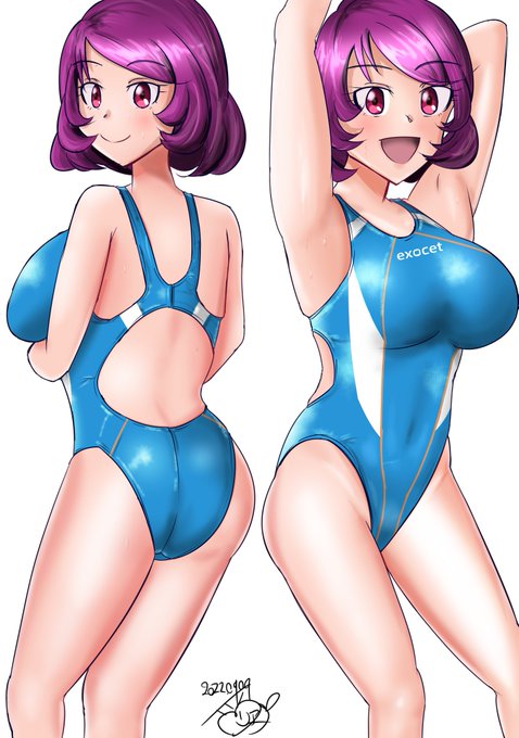 うちのお姉ちゃんも愛用してる競泳水着カフェモデルの水着です! 