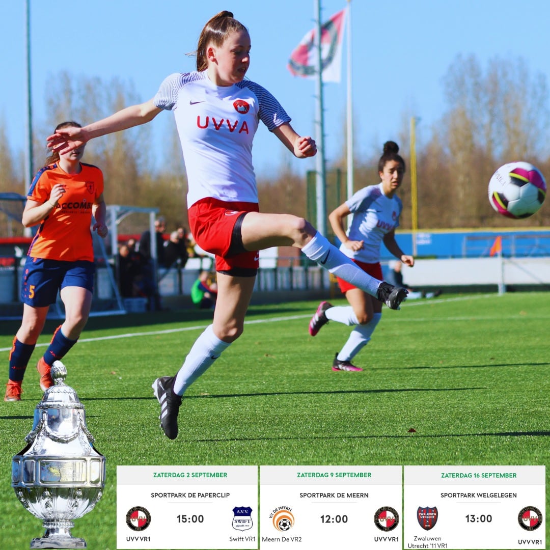 In aanloop naar de competitie speelt UVVA Vr1 in de 1ste bekerronde tegen streekgenoten VV De Meern en Zwaluwen Utrecht. Verder krijgen de Utrechtse teams gezelschap van de Amsterdamse formatie Swift Vr1.