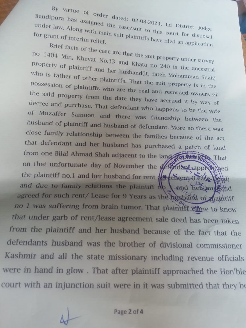Newshub1981's tweet photo. Status Co,Order Passed By Honorable CJM Bandipora, Gen Public Is Informed Not To Indulge In Any kind Of Sale / Purchase Activity Of The Said Piece Of Land Till Final Disposal Of The Case, 

Regards
Asrar ul Haq
@dcbandipora
@ACRbandipora
#districtadminstrationbandipora https://t.co/Os2THQ8iNu