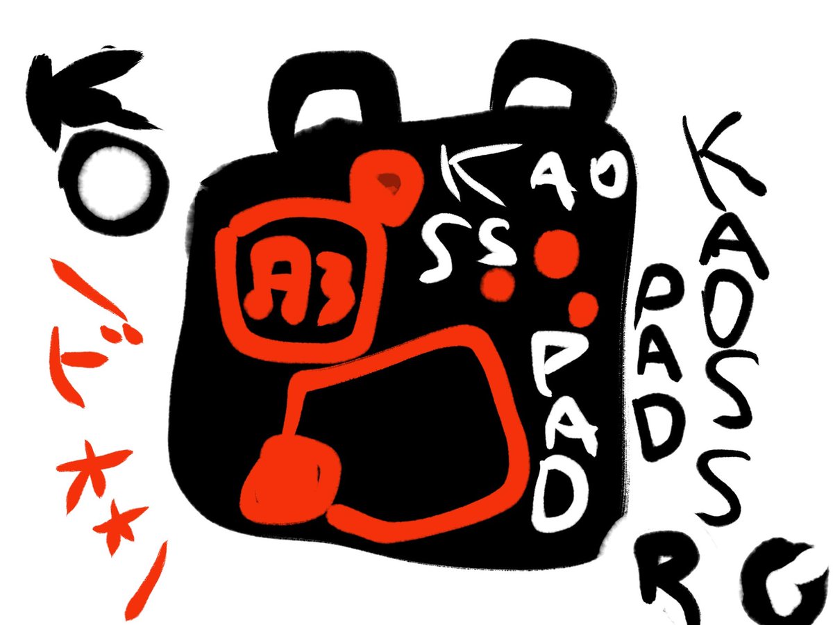 gegenezumiana's tweet image. 小1の娘が描いたKORGのKAOSSPAD。
#KORG
#KAOSSPAD