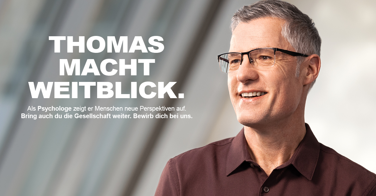 Bundesagentur's tweet photo. Perspektive #bringtweiter
Am Standort Dortmund leitet Thomas den Berufspsychologischen Service. Er setzt auf persönliche Gespräche, um Menschen neue Perspektiven zu eröffnen.
Du möchtest Menschen ihre #Potentiale aufzeigen und Perspektiven schaffen?
👉https://t.co/wcJqqbnAbI https://t.co/7PyNoIyabD