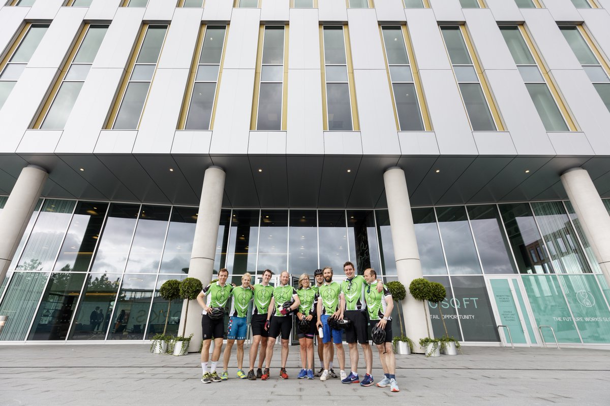 futureworksSL1's tweet photo. Today is @cycletoworkday, the UK’s biggest celebration of cycle commuting, and thankfully the sun has come out for it too! The Future Works supports #activecommuting through secure bike storage, luxury changing rooms, drying room, a bike repair station and more. #CycleToWorkDay https://t.co/19q2XHeLD6