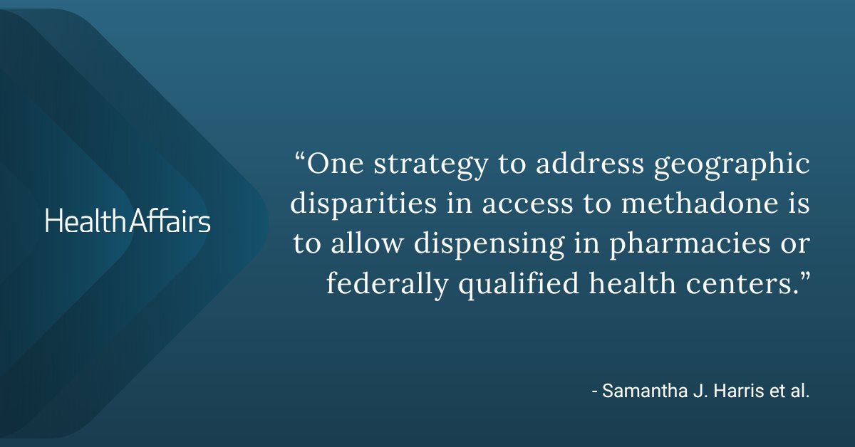 Health_Affairs's tweet photo. In their new @Health_Affairs paper, @sjharrisphd of @JohnsHopkinsSPH + coauthors used 2021 data from the National Directory of Drug and Alcohol Abuse Treatment Facilities to examine county-level factors associated with OTPs accepting Medicare. https://t.co/gWt7Q53mSh https://t.co/G4LiThwBrN