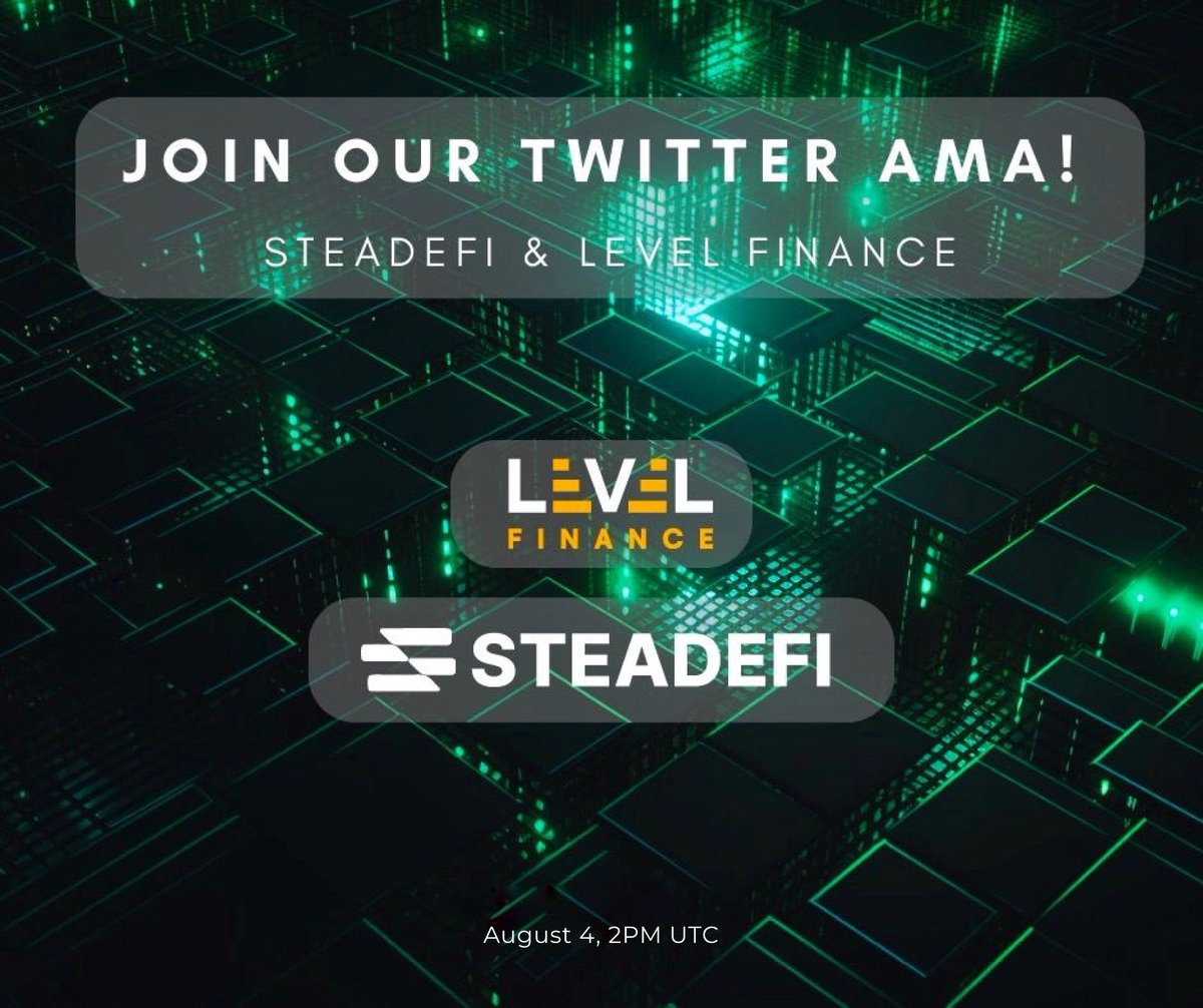 ai_avalanche's tweet photo. 📢 𝗝𝗼𝗶𝗻 𝘂𝘀 𝗶𝗻 𝗮𝗻 𝗲𝘅𝗰𝗶𝘁𝗶𝗻𝗴 𝗔𝗠𝗔 𝘄𝗶𝘁𝗵 @Level__Finance!

Learn about 𝗕𝗼𝗼𝘀𝘁𝗶𝗻𝗴 𝘆𝗼𝘂𝗿 𝗬𝗶𝗲𝗹𝗱𝘀 on Level's Senior Tranche with Steadefi's 𝗥𝗶𝘀𝗸-𝗠𝗮𝗻𝗮𝗴𝗲𝗱 Leveraged Vaults.

🗓 Aug 4, 2PM UTC

Set your reminder here: https://t.co/dAnAXoVUHh https://t.co/knXH4fzGnL