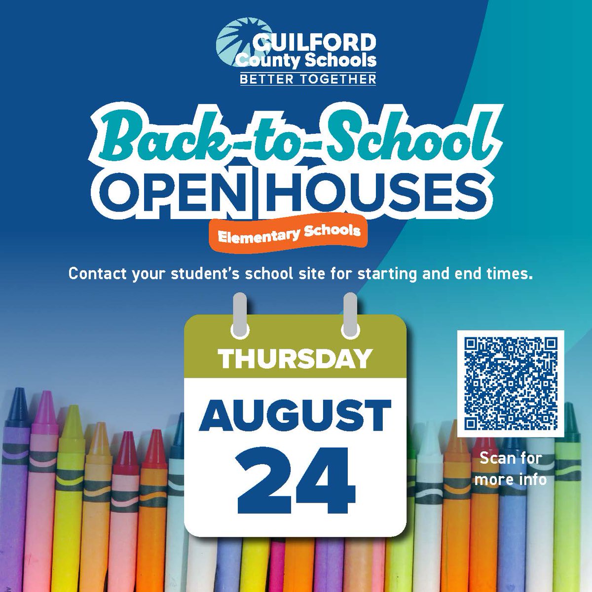 GCSchoolsNC's tweet image. #BackToGCS | As we gear up for another great year in Guilford County Schools, mark your calendars for Open Houses taking place! Here you can learn important information and get to know teachers and administration.

Check out the 🔗 in our bio for more info on getting #BackToGCS!