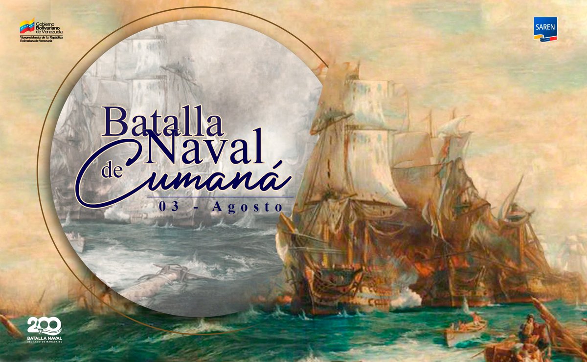 Saren_ve's tweet photo. La Batalla Naval de Cumaná representó un triunfo significativo para nuestro heroico Ejército Patriota, a quienes rendimos honores por el espíritu y la valentía que los llevó a abrir el camino hasta la consolidación de la Campaña Libertadora de Oriente.

#3Ago 
#YoIzoMiBandera https://t.co/i57aBAzt1v