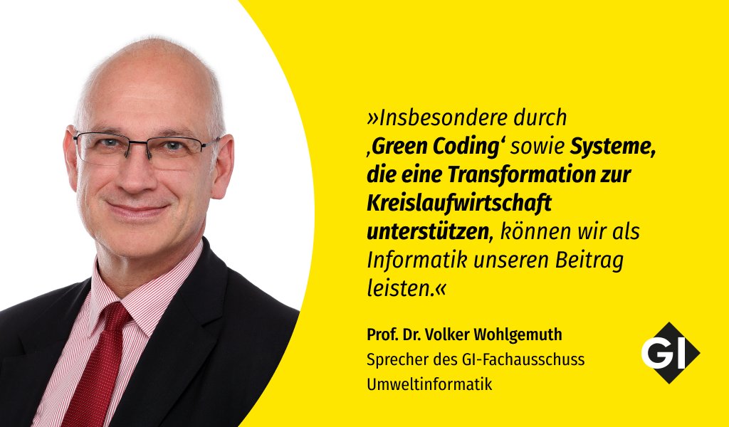 Die Informatik-Forschung und -Entwicklung hat im Kampf gegen die Klimakrise eine bedeutende Verantwortung. 🌱 Im neuen Papier positioniert sich die GI zu #Informatik und ökologischer #Nachhaltigkeit: gi.de/meldung/die-ve… #GreenCoding #GreenIT