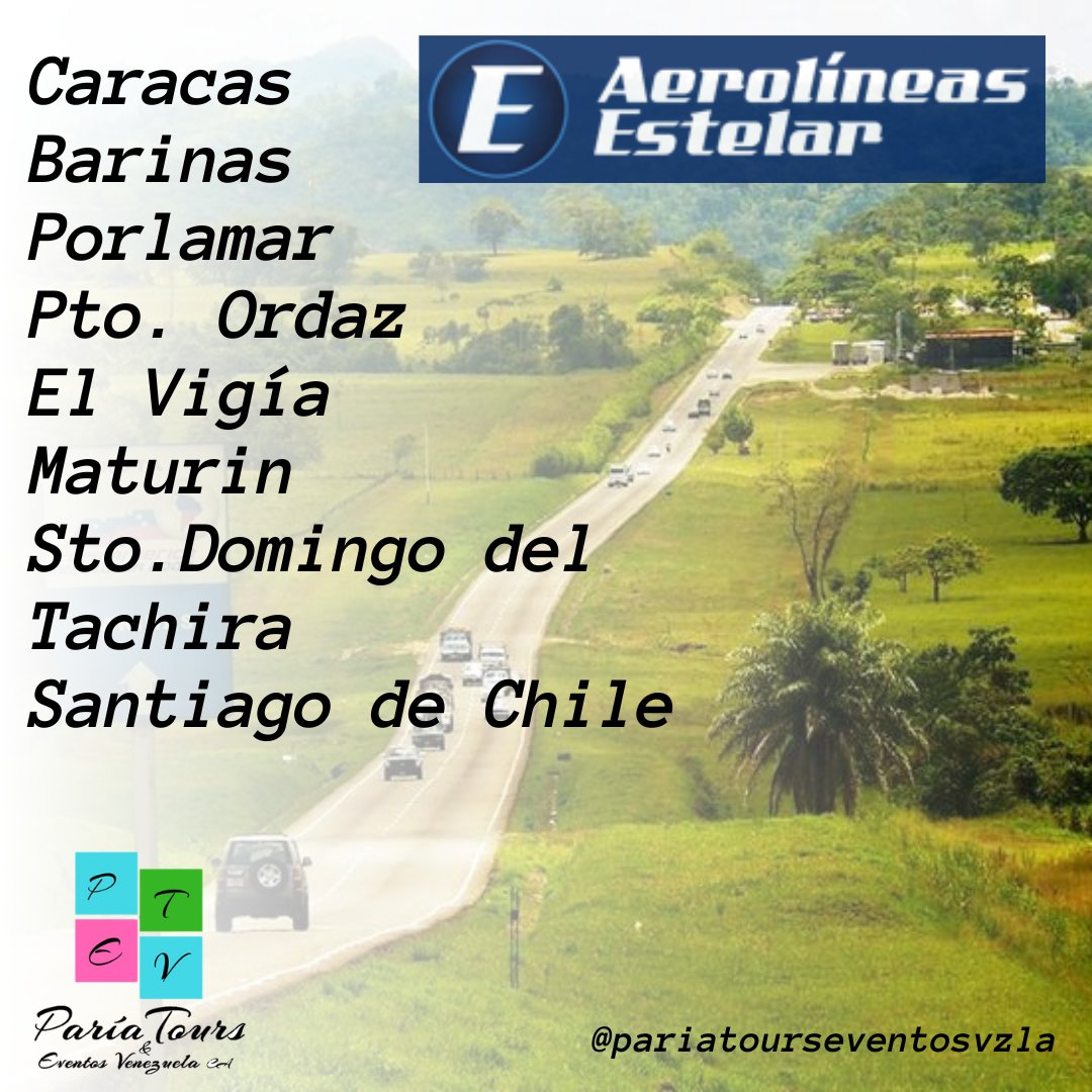 PariaVzla's tweet photo. Agencia de Viajes
PARIA TOURS VENEZUELA,C.A🇻🇪
✈Vuelos Nacionales e Internacionales
🚘Traslados Terrestre y Marítimo ⛴️
🏨 Hospedajes
🌎Paquetes Turísticos

WhatsApp 📲
04126972075
Directo 👇
https://t.co/gJrH0SlNeo…

#turismo  #carupano #Viajes #boletosaereos #estelar #sucre https://t.co/brrbknnXKu