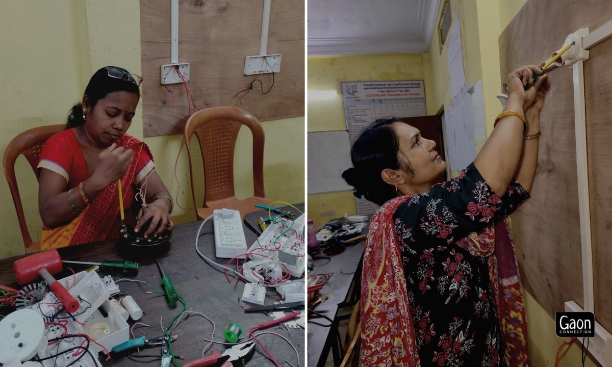 Ganga Chandel used to work as a cleaner at a private school. The mother of two is now an electrician who does wiring and other electrical tasks with ease, and earns up to Rs 8,000 a month.

<a href="/unwomenindia/">UN Women India</a> <a href="/UNFPAIndia/">UNFPA India</a> <a href="/MinistryWCD/">Ministry of WCD</a> 

Read in <a href="/GaonConnection/">GaonConnection</a>  
gaonconnection.com/lead-stories/w…