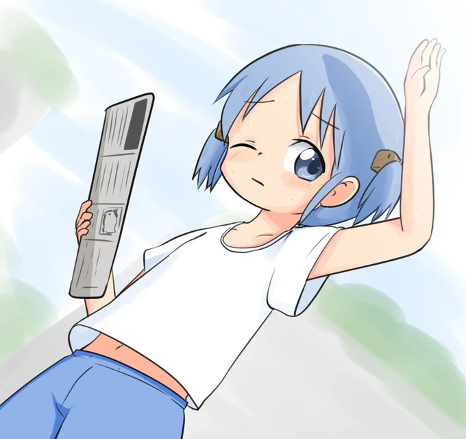 新聞を取りに行く真夏のちゃんみお